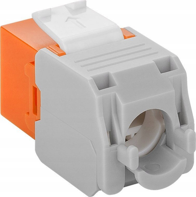 Modul Keystone RJ45 Wentronic Goobay CAT 6a, UTP, 500MHz, portokalli e bardhë