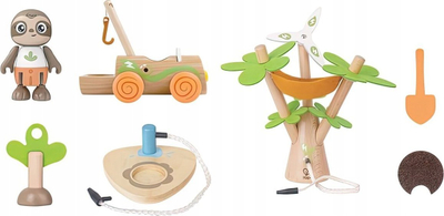 Set loje druri Hape Tree Planting E-car, 7 pjesë, mbi 3 vjeç, shumëngjyrësh