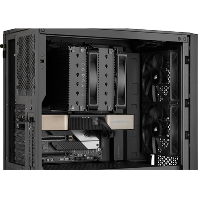Ладилник за процесор CORSAIR A115 Twin Tower Air, два вентилатори, компатибилен со AMD Intel, црн