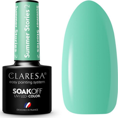 Lak xheli për thonj Claresa SoakOff Summer Stories, UV LED, 5g, ngjyrë vere