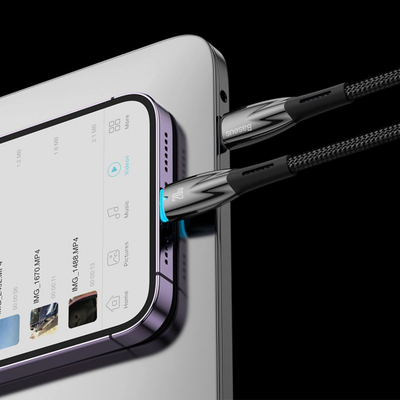 Kabllo Baseus Glimmer USB C në Lightning, 2 m, 20W, e zezë
