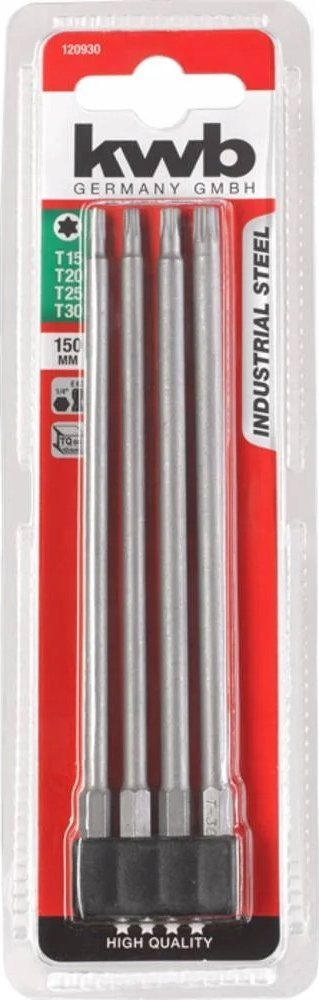 Set bite TORX KWB 120930, 4 copë, 150mm, ngjyrë argjendtë