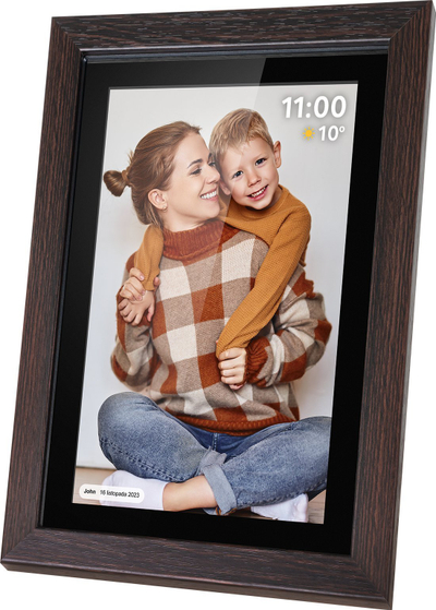 Kornizë dixhitale fotosh Kruger&amp;Matz FRAMEO, 10.1", Wi‑Fi, 16GB, kafe dru