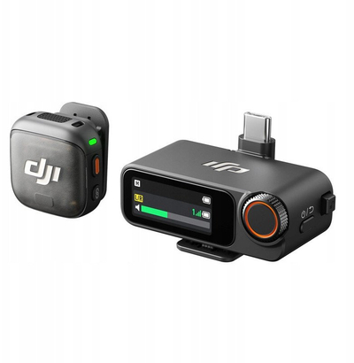 Mikrofon pa tela DJI Mic 3, sistem 1TX 1RX, kuti karikimi