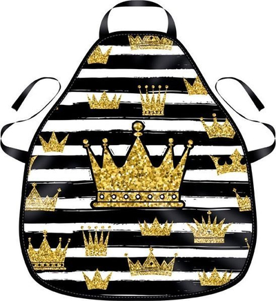 Përparëse për kalamaj MFP Crown, për pikturim, me kurora, e zezë e bardhë me të artë