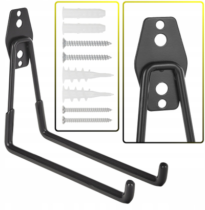 Ѕиден држач за велосипед Wall Bicycle Holder Hanger, со завртки за монтажа, црн
