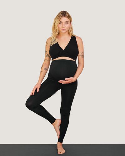 Leginsa shtatzënie Carriwell Comfort, material i ricikluar, madhësia XL, e zezë