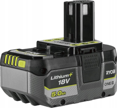 Bateri veglash Ryobi ONE+ Lithium+ 18V, 5.0Ah, gri me të zezë