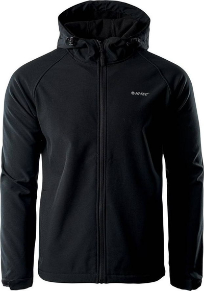 Xhaketë softshell HI-TEC NETI për burra, me kapuç, e zezë
