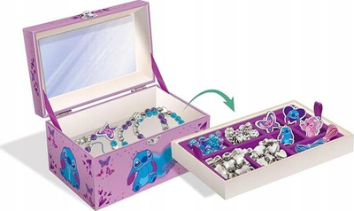 Set bizhuterish Lisciani Disney Stitch Friendship, me rruaza dhe charms, me kuti bizhuterish, shumëngjyrësh