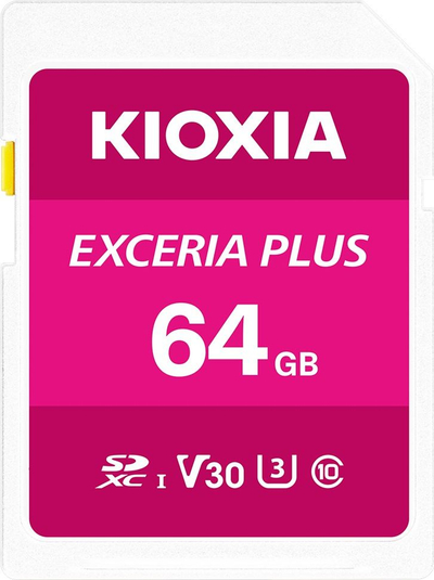 Kartë memorie Kioxia Exceria Plus SDXC, 64GB, Class 10 UHS I U3 V30