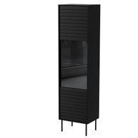 Vitrinë Cama Meble CORTINA, 53x40x182 cm, xham dhe dru, e zezë