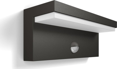 Llambë murale e jashtme Philips Bustan, LED 9W, me sensor lëvizjeje, antracit