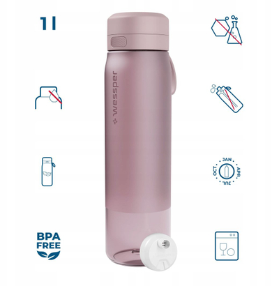 Shishe uji filtruese Wessper B2 TRITAN Actitex, 1000 ml, pa BPA, transparente