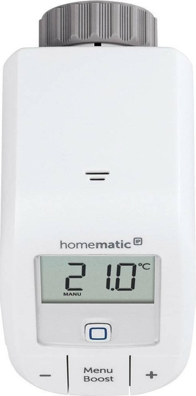 Termostat radiatorik HomeMatic IP basic, pa tela, me ekran digjital, i bardhë