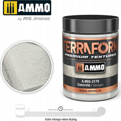 Pastë akrilike modelimi Ammo Mig 2179 Terraform Concrete, 100ml, gri