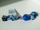Lodër për qen Trixie Ball On Rope, top gome me litar, blu shumëngjyrësh