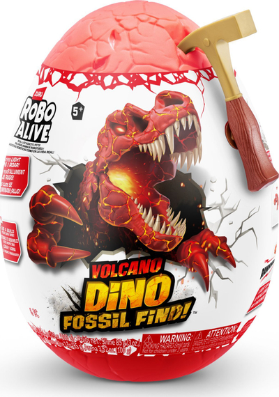 Set lodër Robo Alive Volcano Dino Fossil Find, dino me drita, me tinguj, shumëngjyrësh
