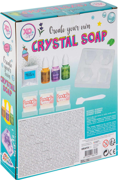Set kreativ për sapun kristali Grafix Make Your Own Crystal Soap, për fëmijë 6+, shumëngjyrësh