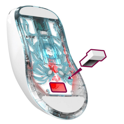 Mouse gaming pa tel Ultra Light, set 2 copë, Bluetooth dhe USB, 100 orë bateri, i zi