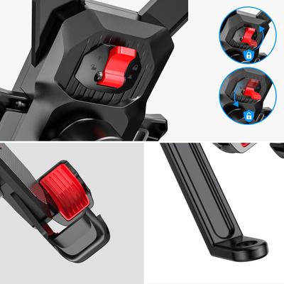 Mbajtëse telefoni JOYROOM për motoçikletë, 4.7-7", rrotullim 360°, e zezë