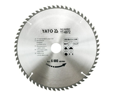 Disk prerës Yato, 250x30mm, 60z, i argjendtë