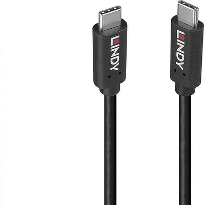 Kabllo USB 3.2 Type C Lindy, 1.5m, 20Gbps, 100W PD, gri