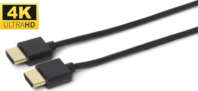 Kabllo HDMI Microconnect Slim, 4K 60Hz, 3m, e zezë