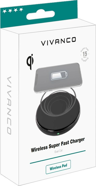 Karikues Wireless QI Super Fast 15W, me LED, i zi