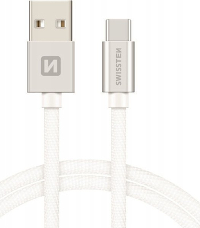 Kабел за полнење SWISSTEN USB во USB C, 1.2m, сребрен