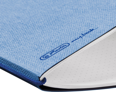 Set fletore Herlitz Notebook Flex Linen A6, 40 faqe, me pika, blu e hapur