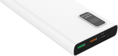 Надворешна батерија Платинет Полимер, 10000mAh, PD 3.0 QC 3.0, бела