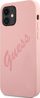 Kuti mbrojtëse Guess GUHCP12SLSVSPI për iPhone 12 mini, silikon, rozë