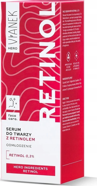 Серум за лице Vianek Hero Rejuvenating, ретинол 0.3%, 30 ml