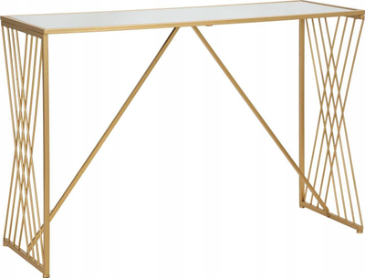 Konsolë Mauro Ferretti Easy, 120x40x80 cm, skelet hekuri, ngjyrë ari