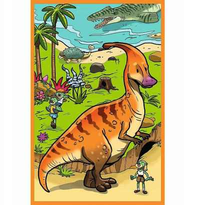 Puzzle Trefl Kids The Treflik Family, 3x80 copë, dinosaurë, shumëngjyrësh