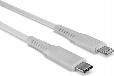 Kabull USB Lindy, Type C në Lightning, 1m, i bardhë