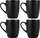 Set filxhanësh qeramike Vilde Ceramic Black, 400 ml, 4 copë, të zinj