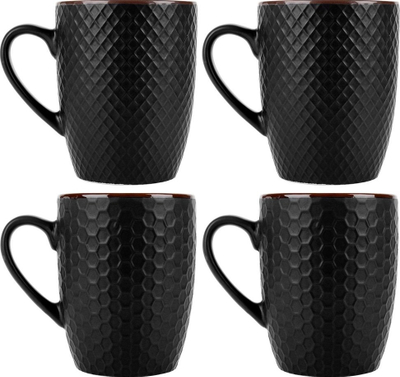 Set filxhanësh qeramike Vilde Ceramic Black, 400 ml, 4 copë, të zinj