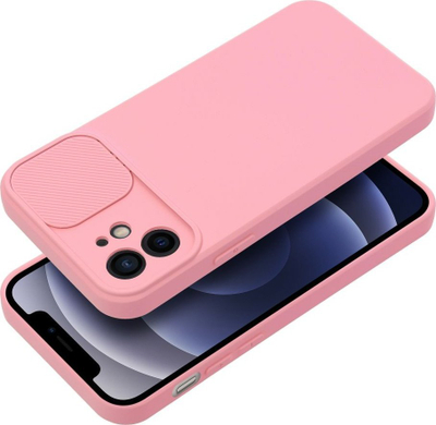 Kllëf telefoni Slide për iPhone 12, TPU, me kapak kamere, rozë e çelët