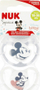 Qetësues silikoni NUK Space Disney Mickey, 18-36m, set 2 copë, i bardhë