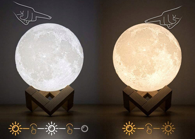 Difuzer arome me lagështues ajri Moon Lamp, LED, USB, i bardhë