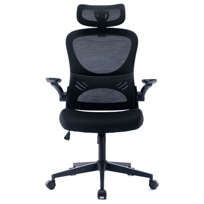 Karrige zyre ergonomike Mozos ERGO-G, me rrjetë mbrapa, me krahë dhe jastëk për kokën, e zezë