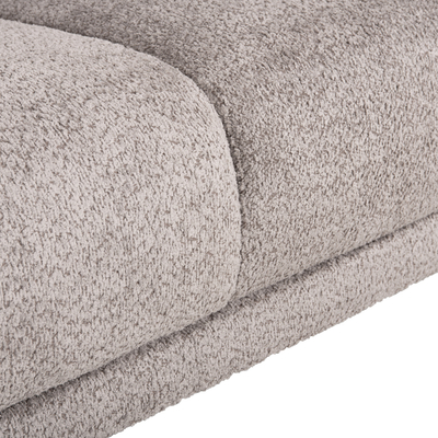 Divan këndor Zimer Fabric, 314x314 cm, me këmbë metalike, gri e çelët