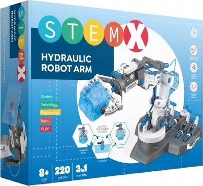 Lodër edukative hidraulike STEMX IZ Toys Hydraulic Robot Arm, set për tu montu, robotikë për kalamaj