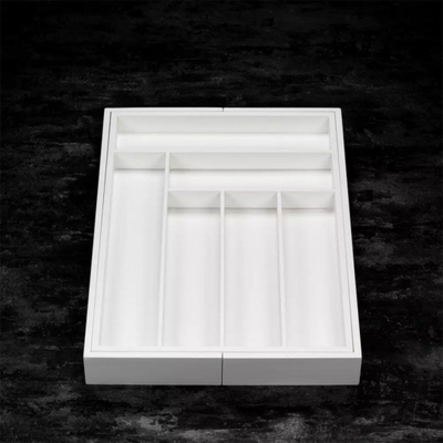 Rregullues sirtari kuzhine Kitchen, bambu me rrëshqitje, 8 ndarje, i bardhë