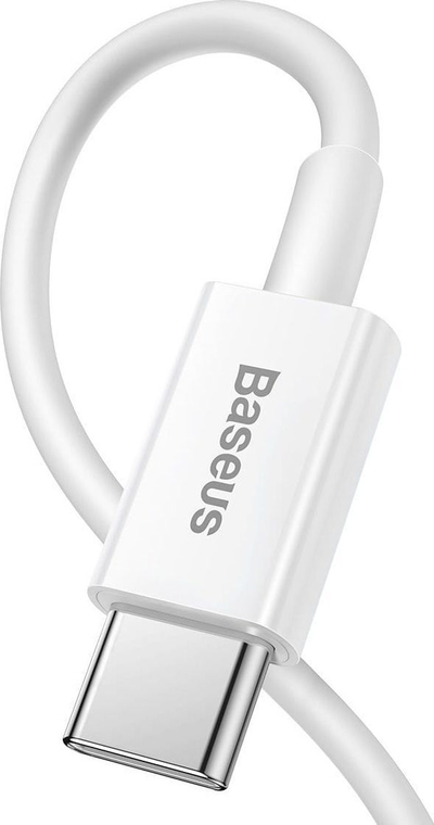 Kabllo USB-C në Lightning Baseus Superior Series, 1.5m, 20W PD, e bardhë