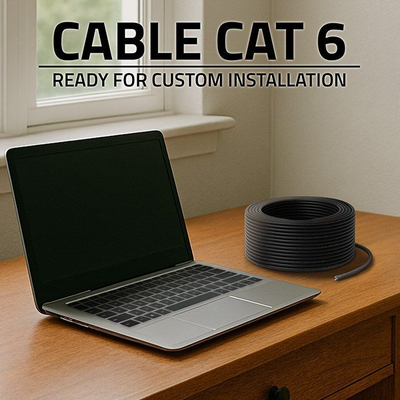 Kabllo rrjeti Qoltec CAT6 UTP, 50m, 1Gb/s, e zezë