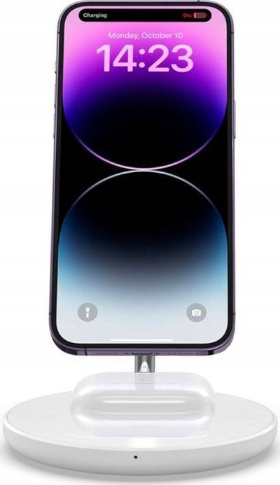 Karikues me valë Tech-Protect QI15W-A21 2n1, MagSafe, 15W, i bardhë
