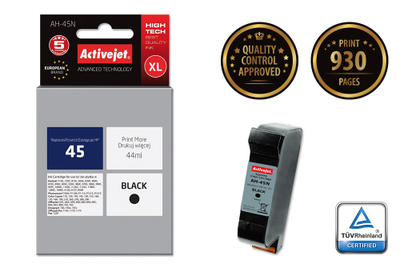 Ngjyrë për printer Activejet AH-45N (zëvendësim për HP 45 51645A), 44 ml, e zezë